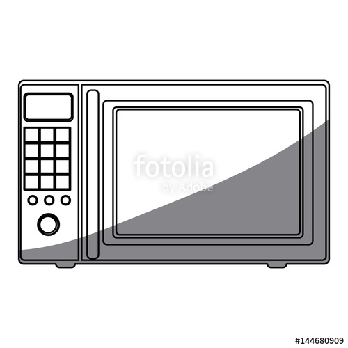 500x500 Monochrome Silhouette Of Oven Microwave Vector Illustration Stock