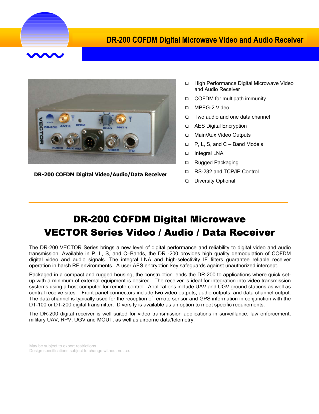 1275x1651 Dr Cofdm Digital Microwave Vector Series Video Audio