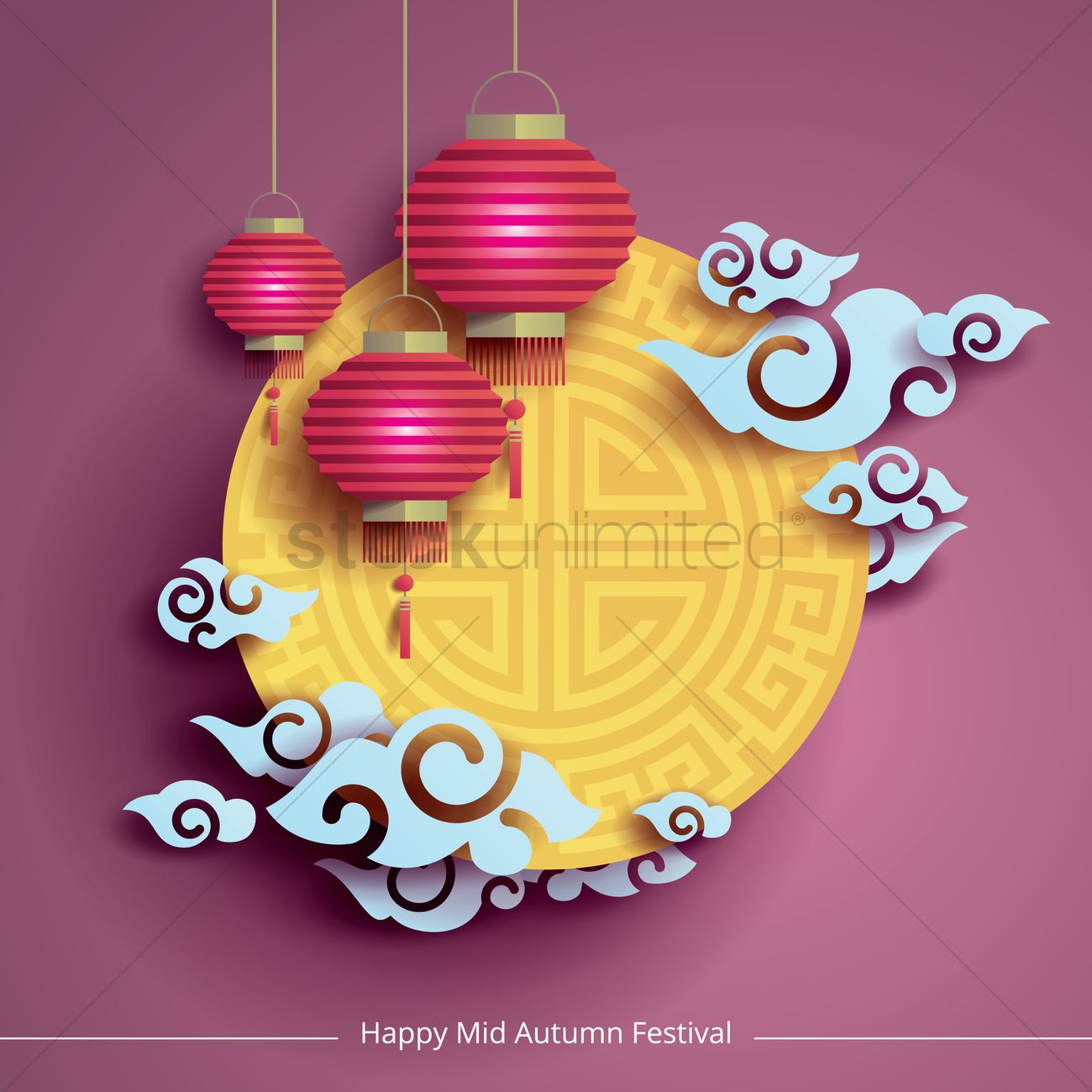 1300x1300 Happy Mid Autumn Festival Vector Image