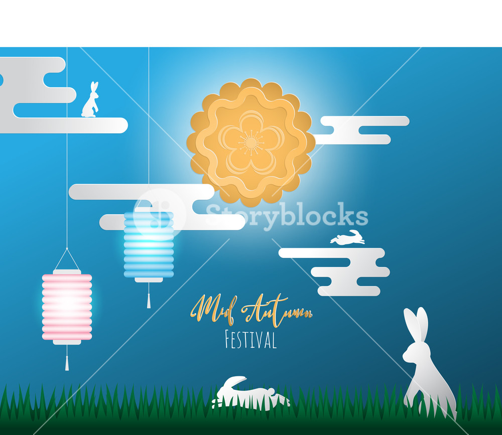 1000x867 Creative Illustration Happy Chinese Mid Autumn Festival Vector
