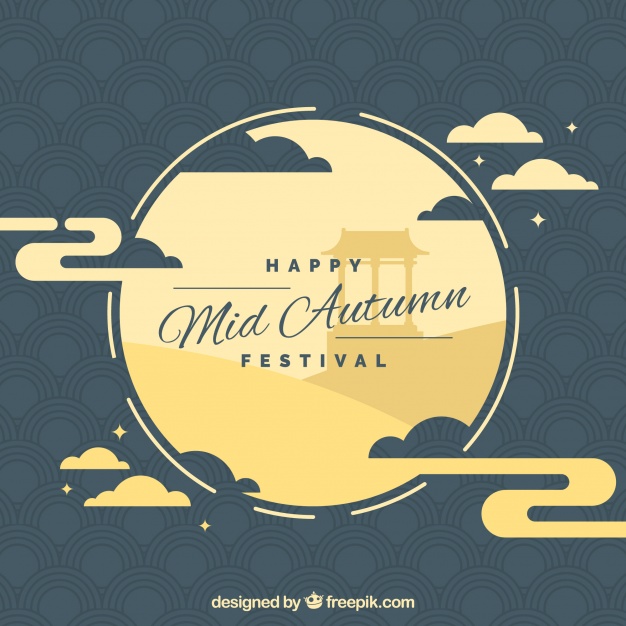 626x626 Full Moon And Clouds, Mid Autumn Festival Vector Free Download