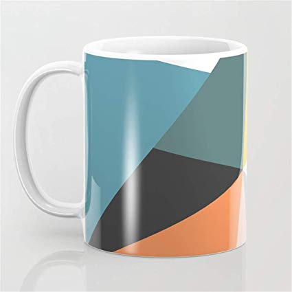 425x425 Modern Geometric Coffee Mug,vintage Vector Shapes Mid