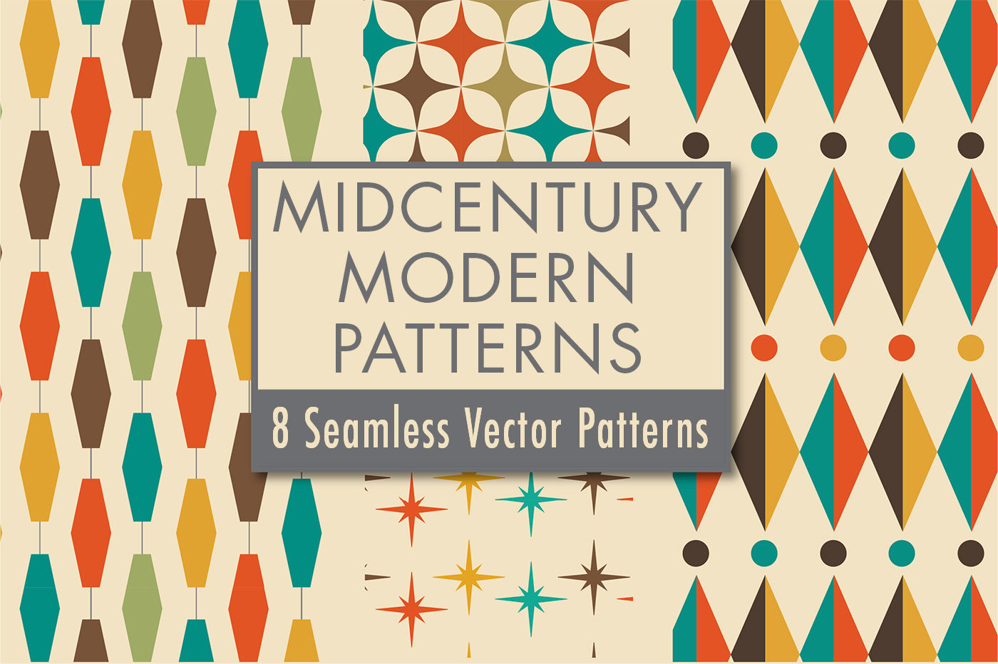 1400x932 Mid Century Modern Design Seamless Vector Patterns Volume