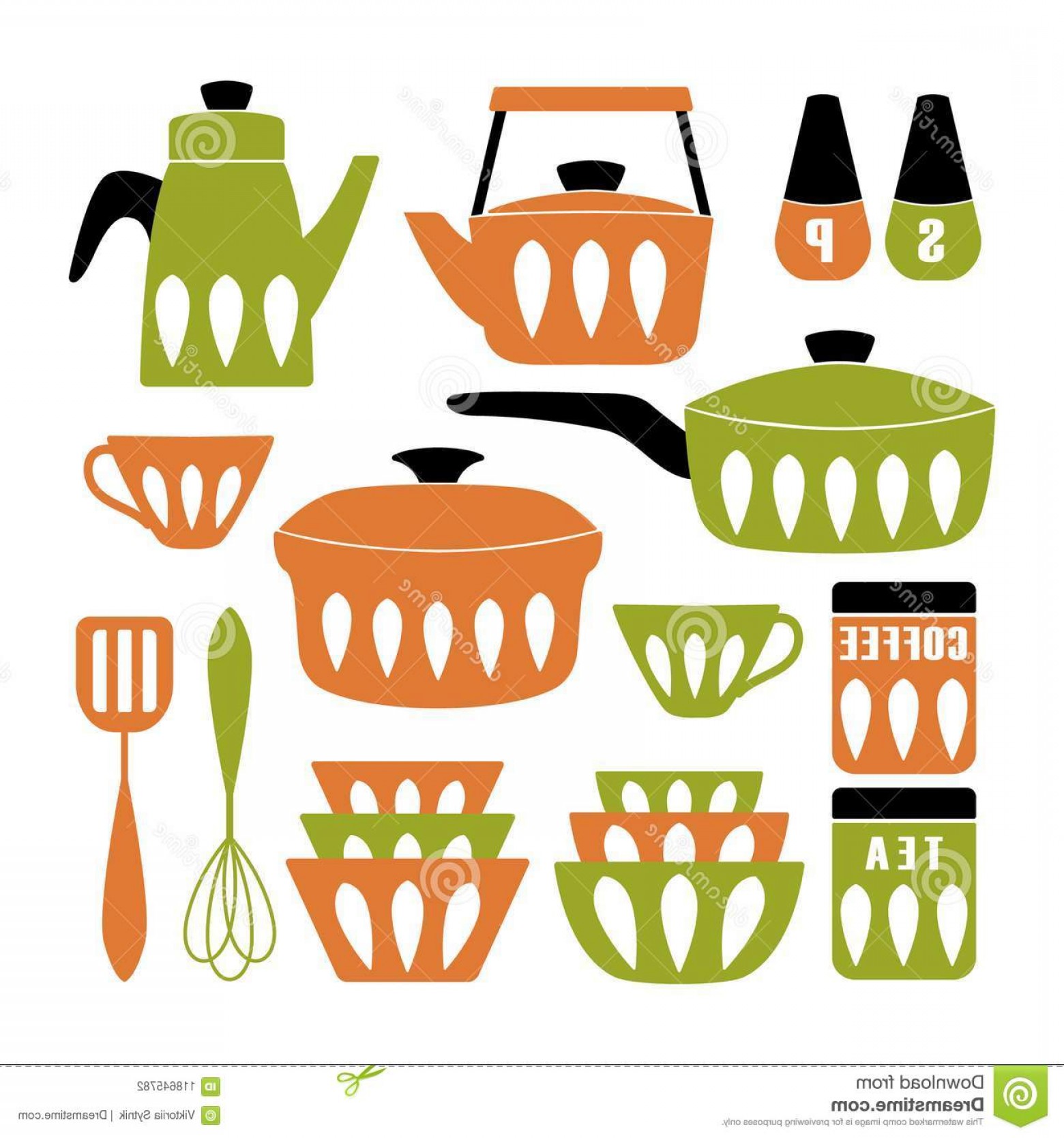 1560x1668 Mid Century Modern Kitchen Poster Collection Cooking Utensil