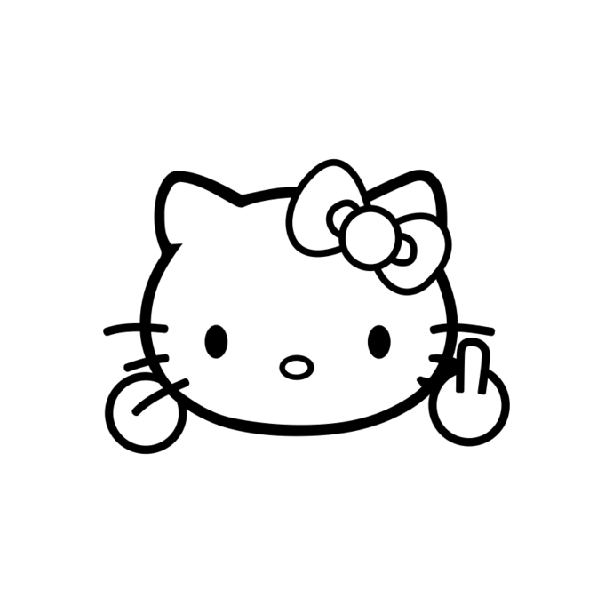 690x690 Hello Kitty Middle Finger Funny Graphics Vectordesign