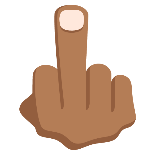 512x512 Reversed Hand With Middle Finger Extended Medium Dark Skin Tone