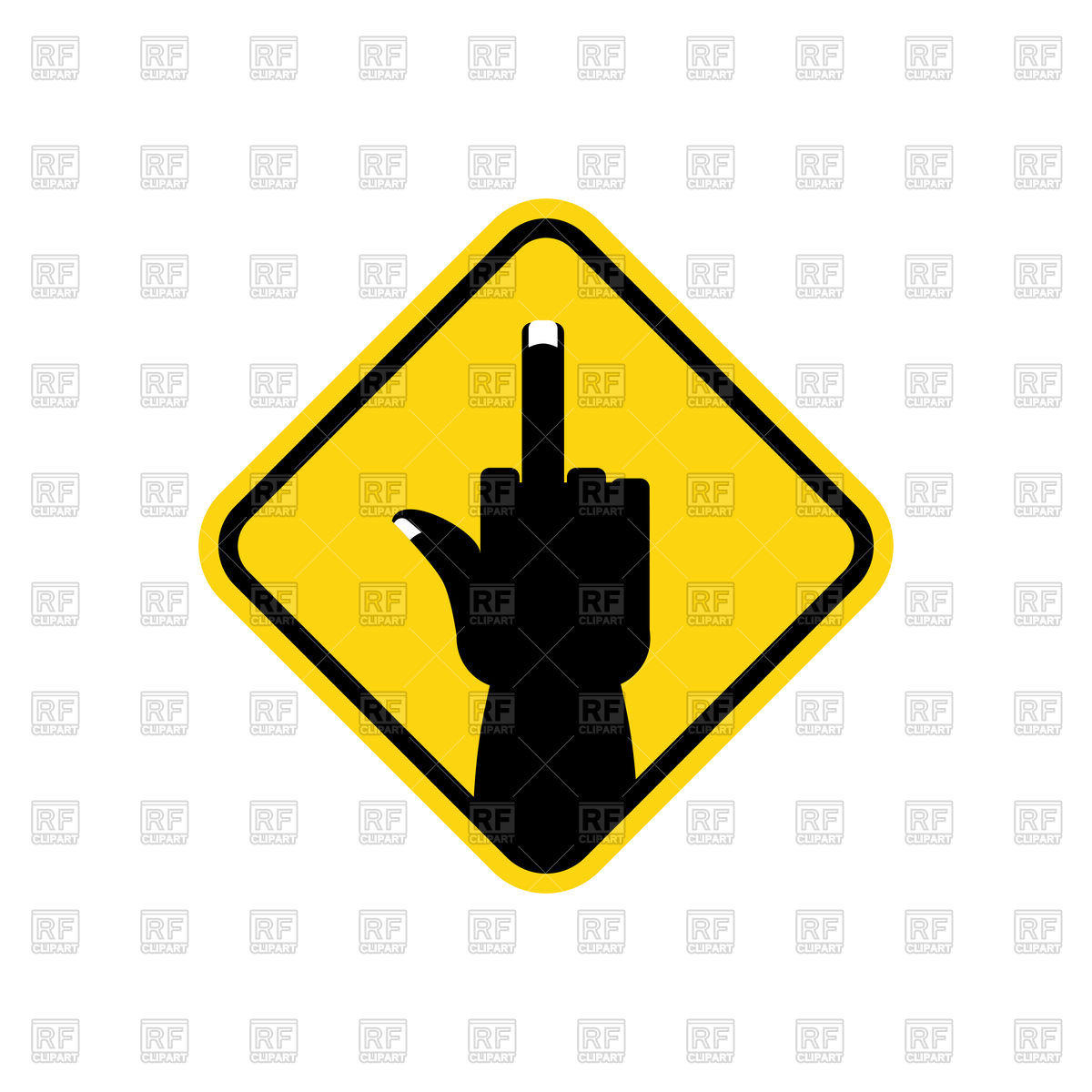 1200x1200 Road Sign Of Middle Finger Vector Image Of Signs, Symbols, Maps