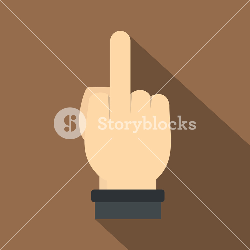 1000x1000 Human Hand Gesturing With Middle Finger Icon Flat Illustration
