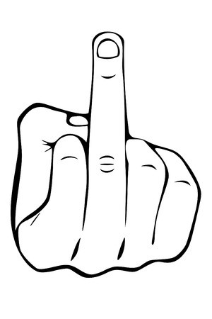 300x450 A Hand Holding Up The Middle Finger Royalty Free Vector Graphics