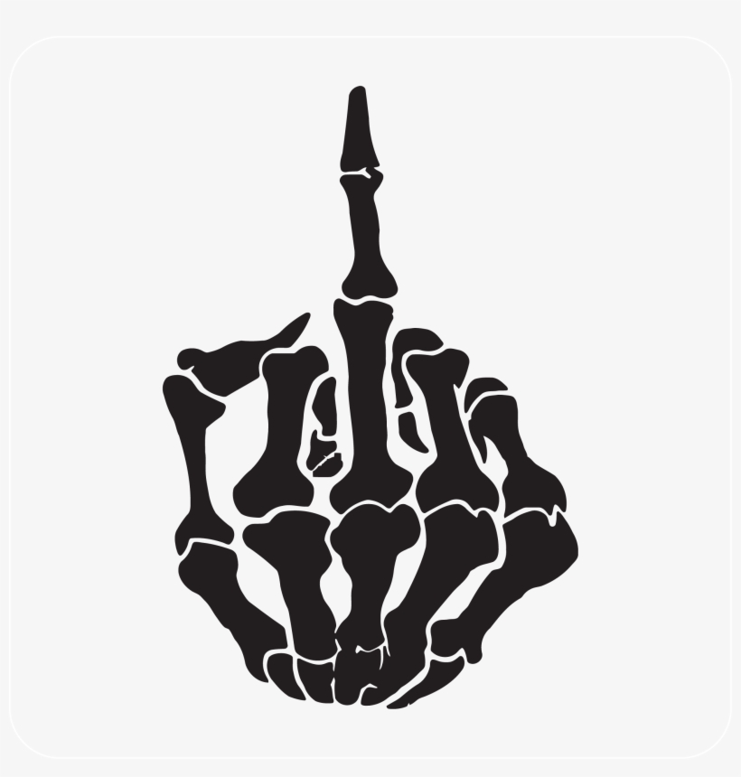 820x860 Skeleton Hand With Middle Finger Up