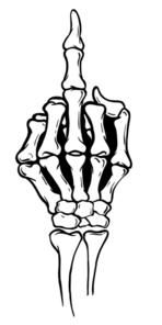 148x296 Skeleton Shows Middle Finger, Vector Illustration, White