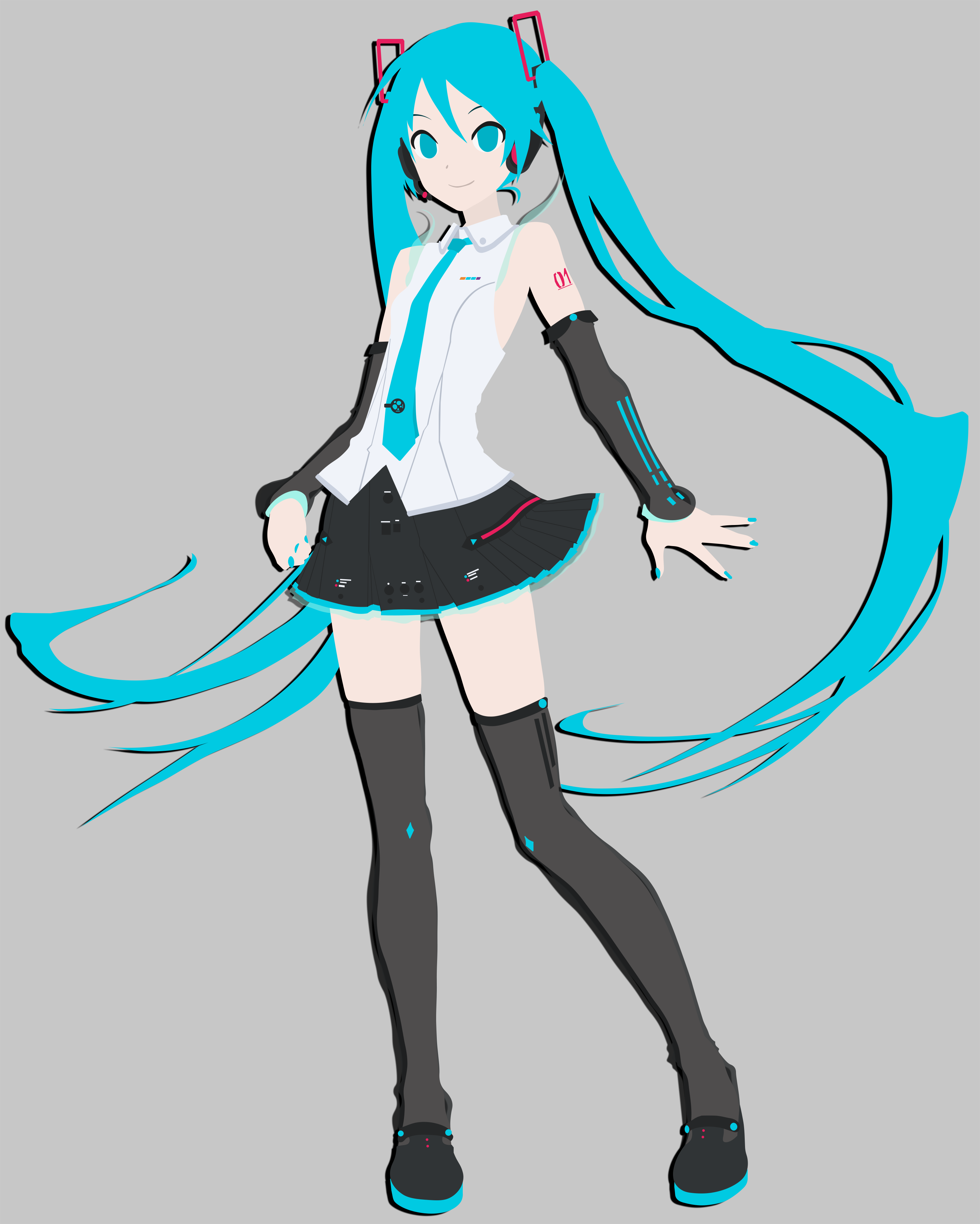 3020x3772 Hatsune Miku Minimalist Vector