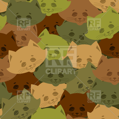 400x400 Cat Army Pattern Home Pet Military Background Vector Image