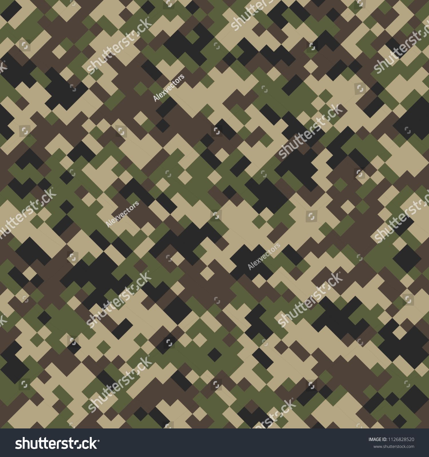 1500x1600 Digital Camouflage Seamless Pattern Abstract Geometric Military