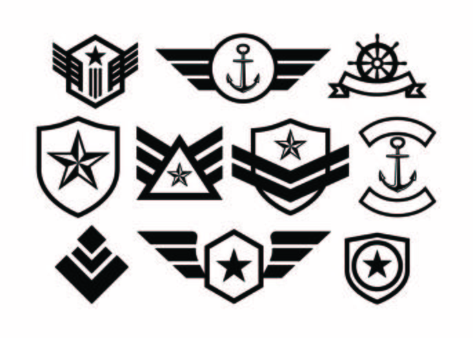 686x490 Free Military Badge Collection Vector