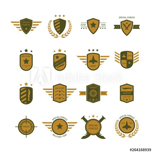 500x500 Military Badges Vector