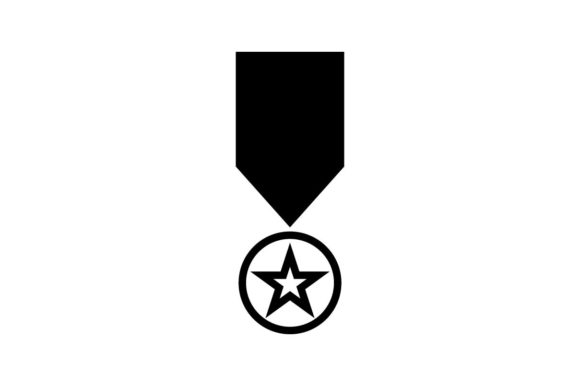 580x386 Military Badge Monochrome Icon Vector