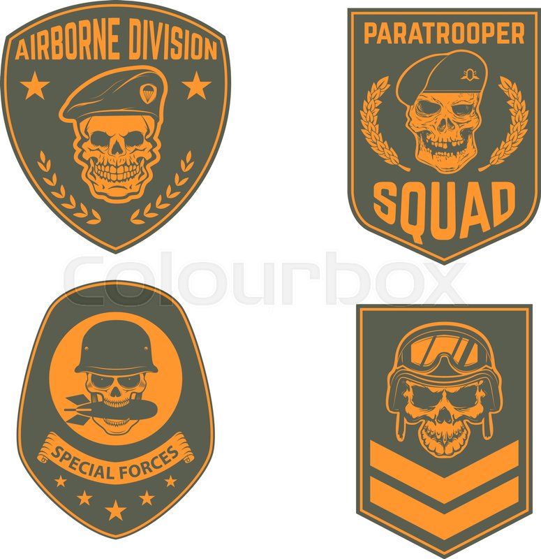 775x800 Set Of Military Emblems Templates Stock Vector Colourbox