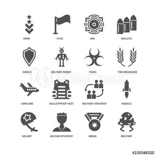 500x500 Military, Two Branches, Toxic, Helmet, Missile, Rank, Shield