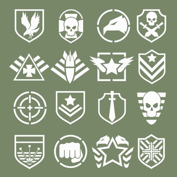 580x580 Military Logos Of Special Forces Set Army Shield, Wing And Skull