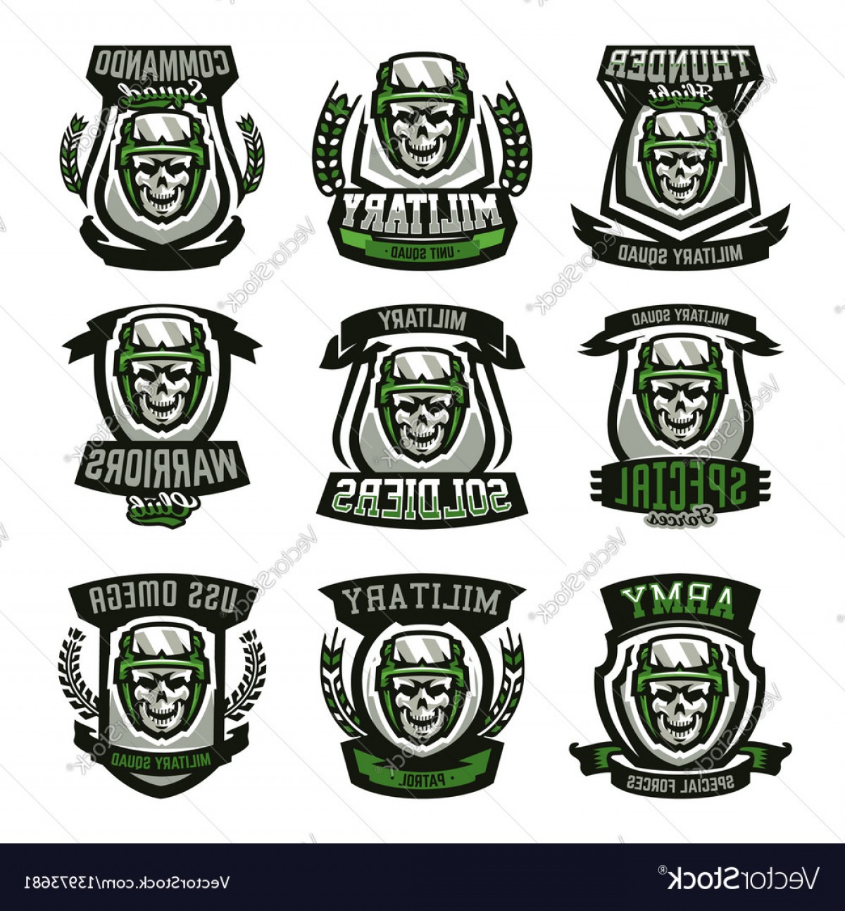 1200x1293 Set Of Military Logos Emblems Skull Helmet Vector Soidergi