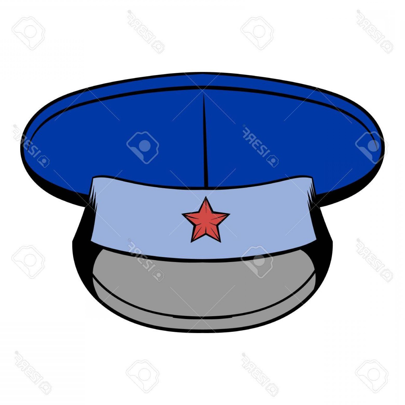 1560x1560 Photostock Vector Blue Military Hat With Star Icon Cartoon Soidergi