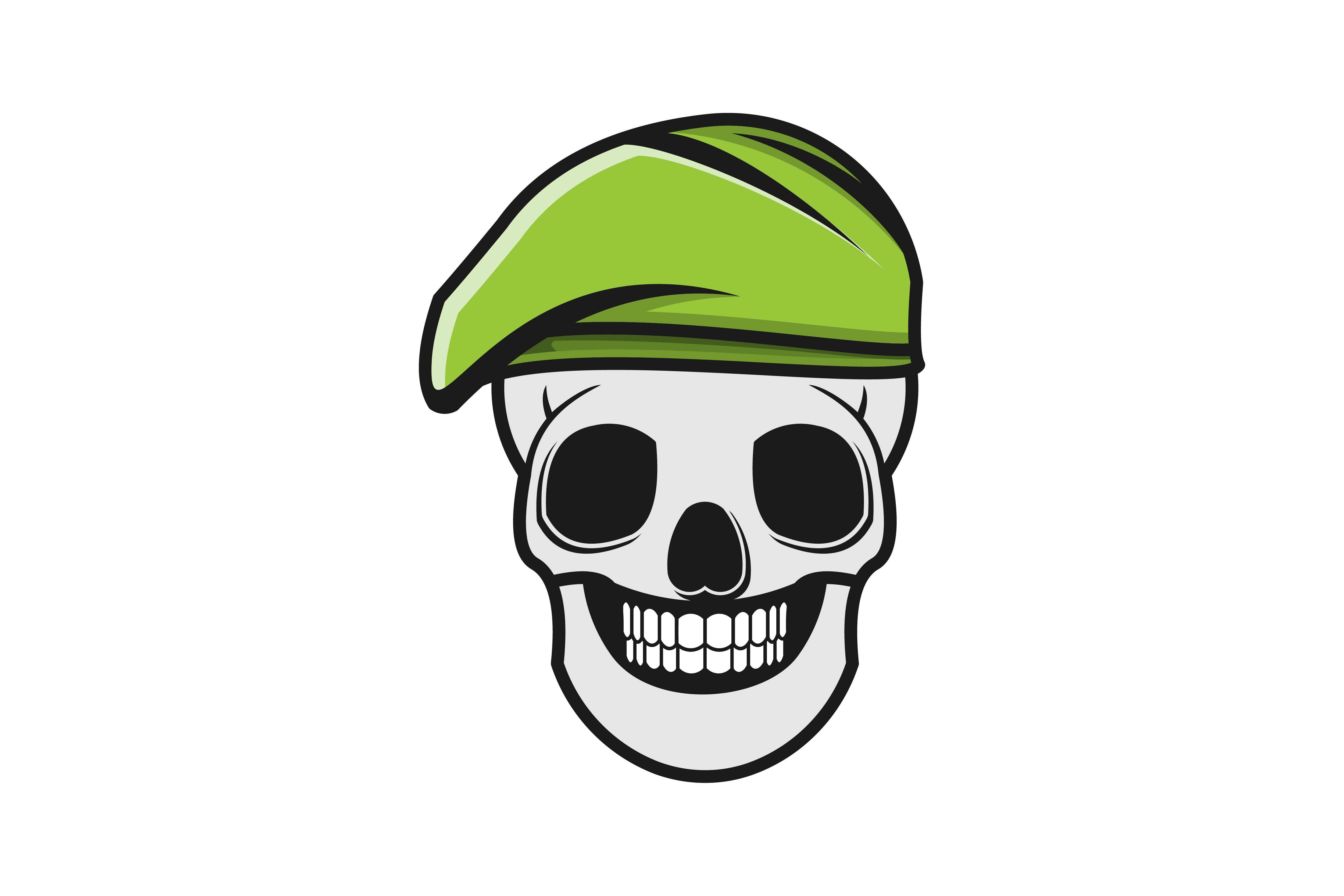 5000x3334 Skull And Green Military Hat Logo Designs Inspiration, Vector