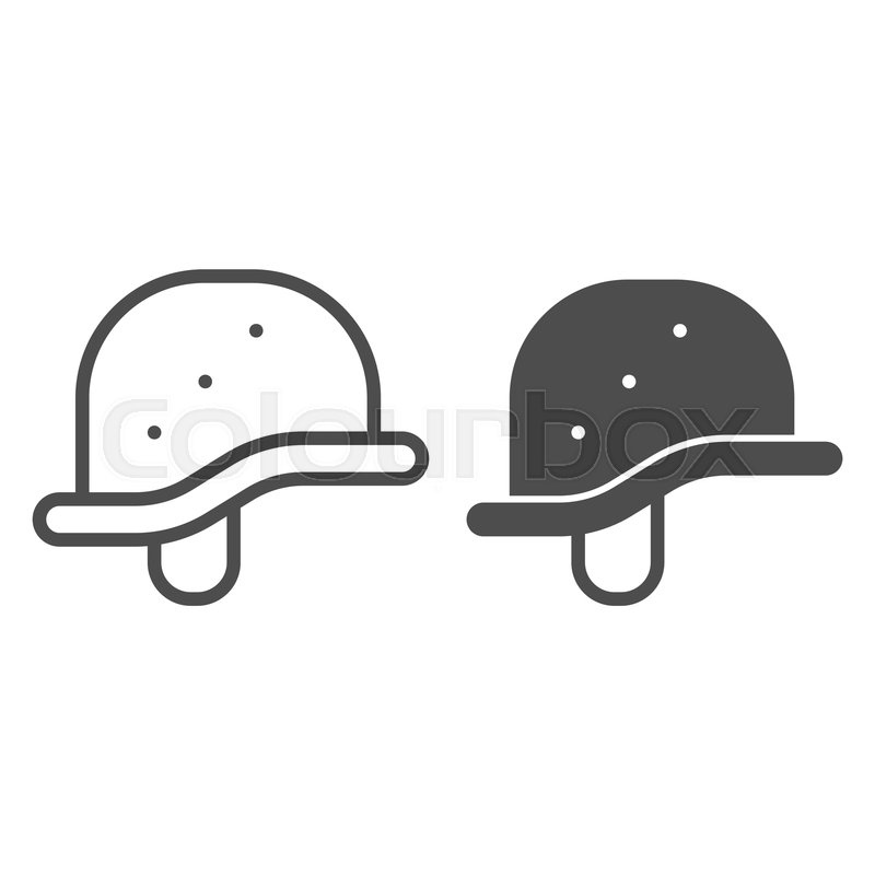 800x800 Helmet Line And Glyph Icon Military Stock Vector Colourbox