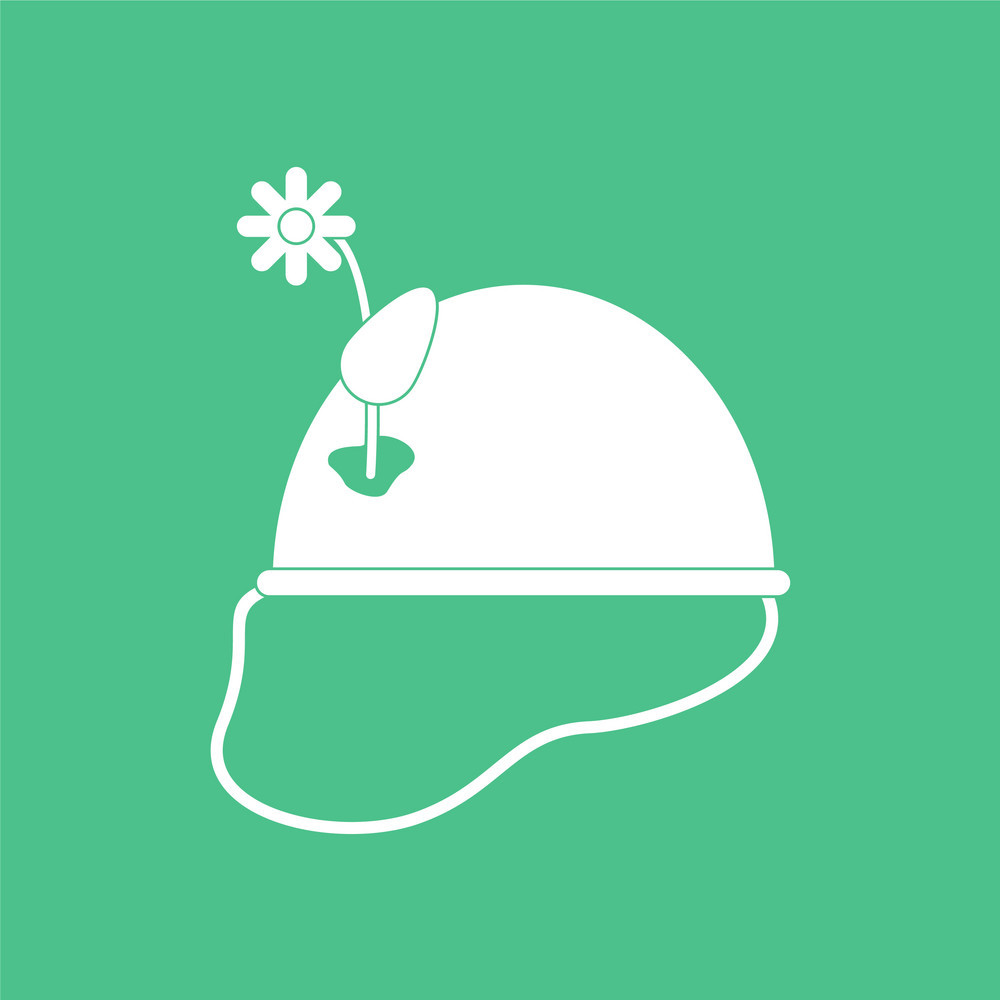 1000x1000 Icon Military Helmet With Flower Vector Free