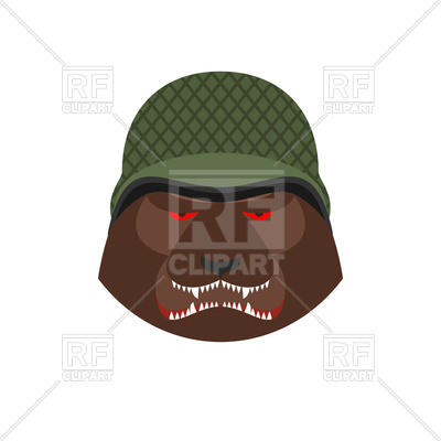 400x400 Angry Bear In Military Helmet Vector Image Of Plants And Animals