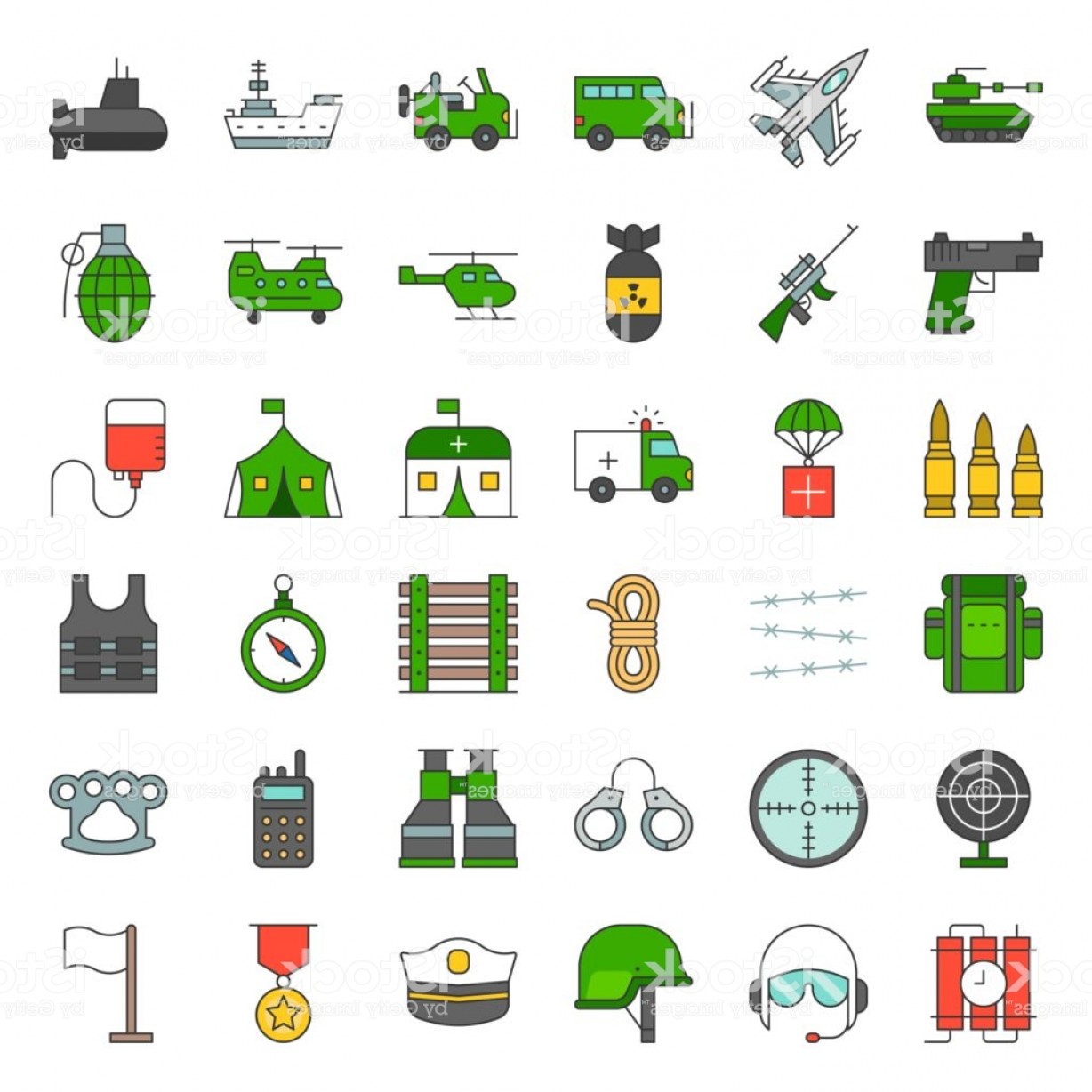 1228x1228 Army And Military Icon Set Filled Outline Design Vector Gm Soidergi