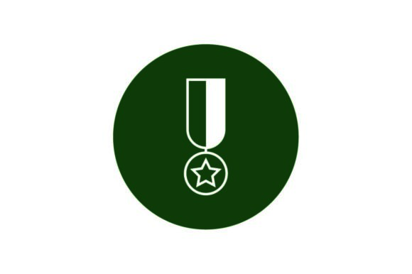 580x386 Military Insignia Icon On Green Circle