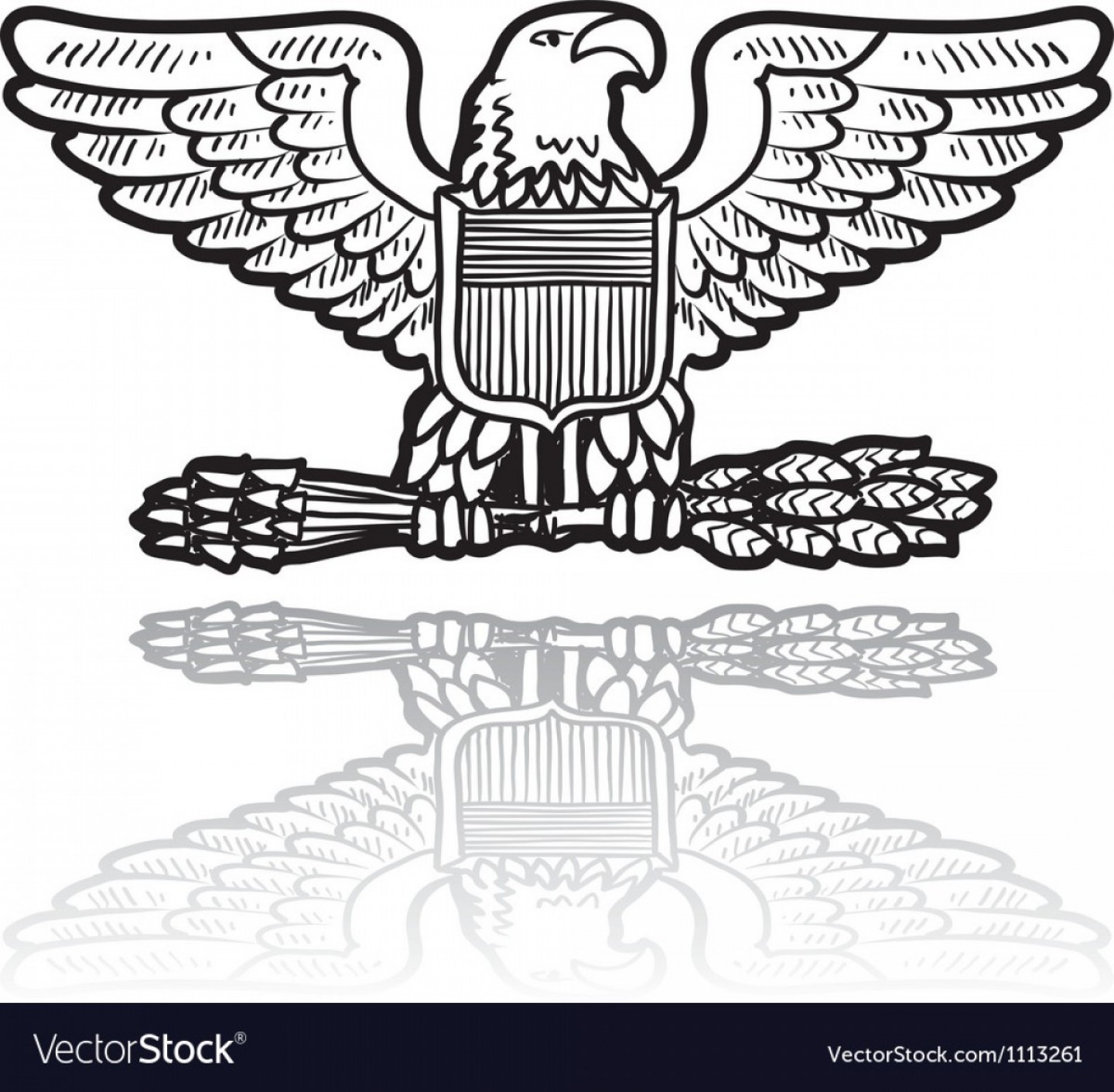 1440x1411 Doodle Us Military Insignia Eagle Vector Studiogrfx