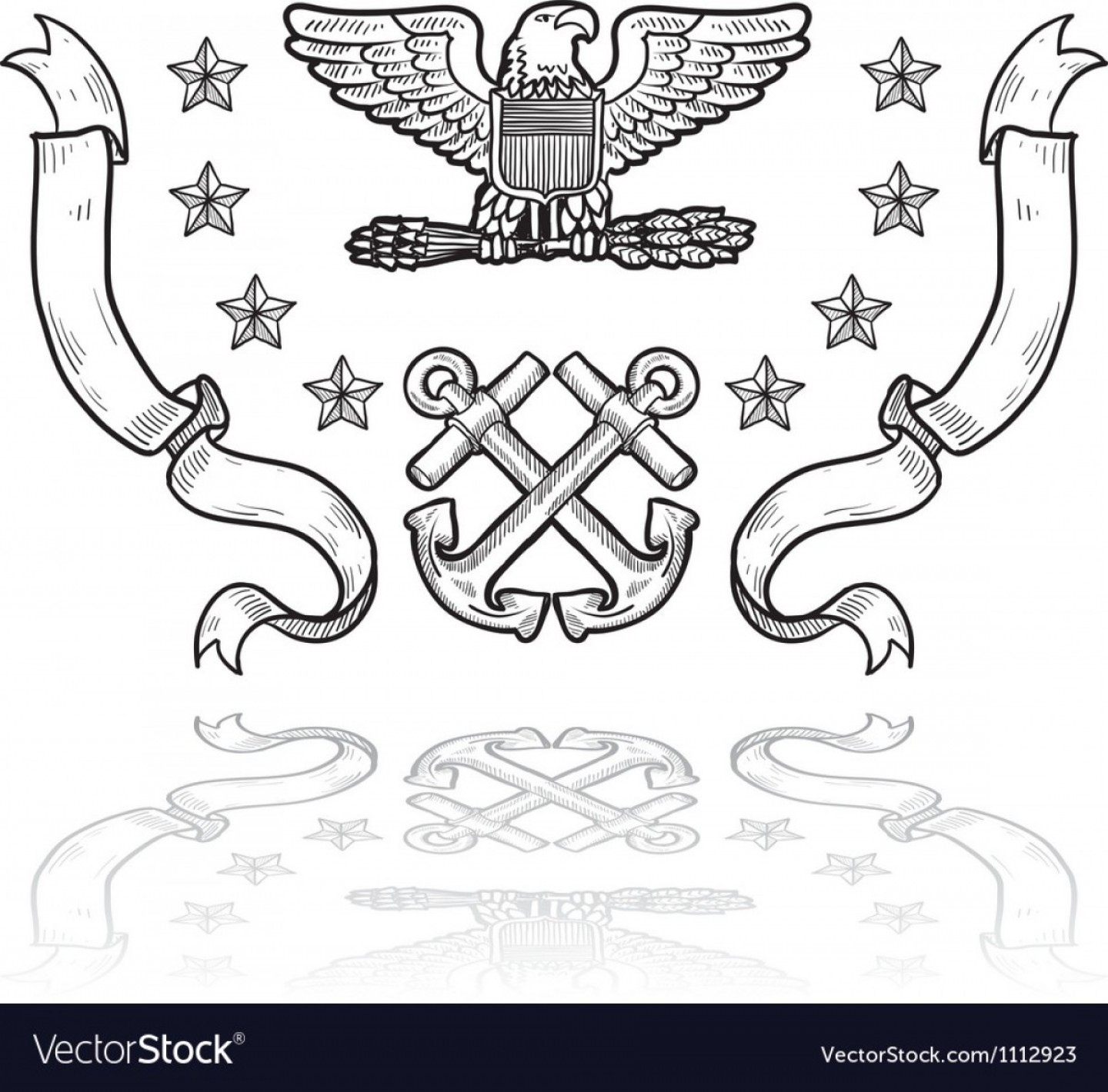 1440x1420 Doodle Us Military Insignia Navy Vector Hoodamath