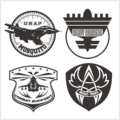 Air Force Military Emblem Set Vector Design Template Premium 416x416 Air Force Military Emblem Set Vector Design Template Premium