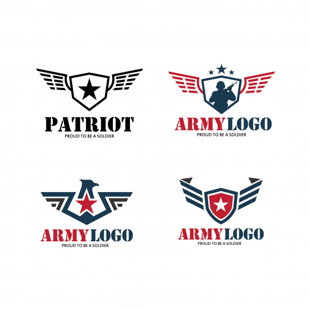 626x626 Patriot Army Logo With Military Star Wing Modern Logo Vector