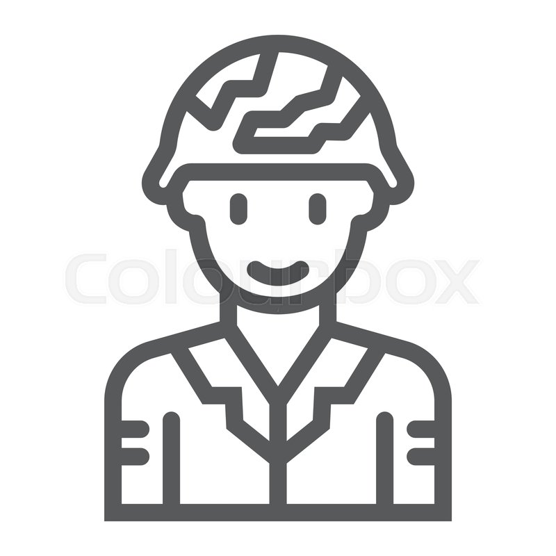 800x800 Soldier Line Icon, Military And Army, Stock Vector Colourbox