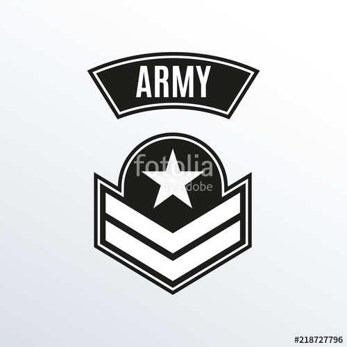500x500 Army Badge Military Patch With Star Force Emblem Vector