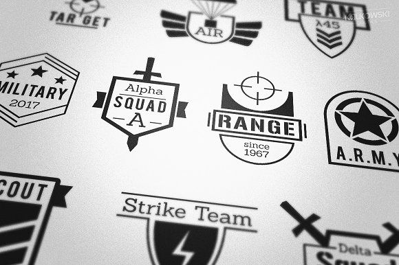 580x386 Military Army Style Badges Logos
