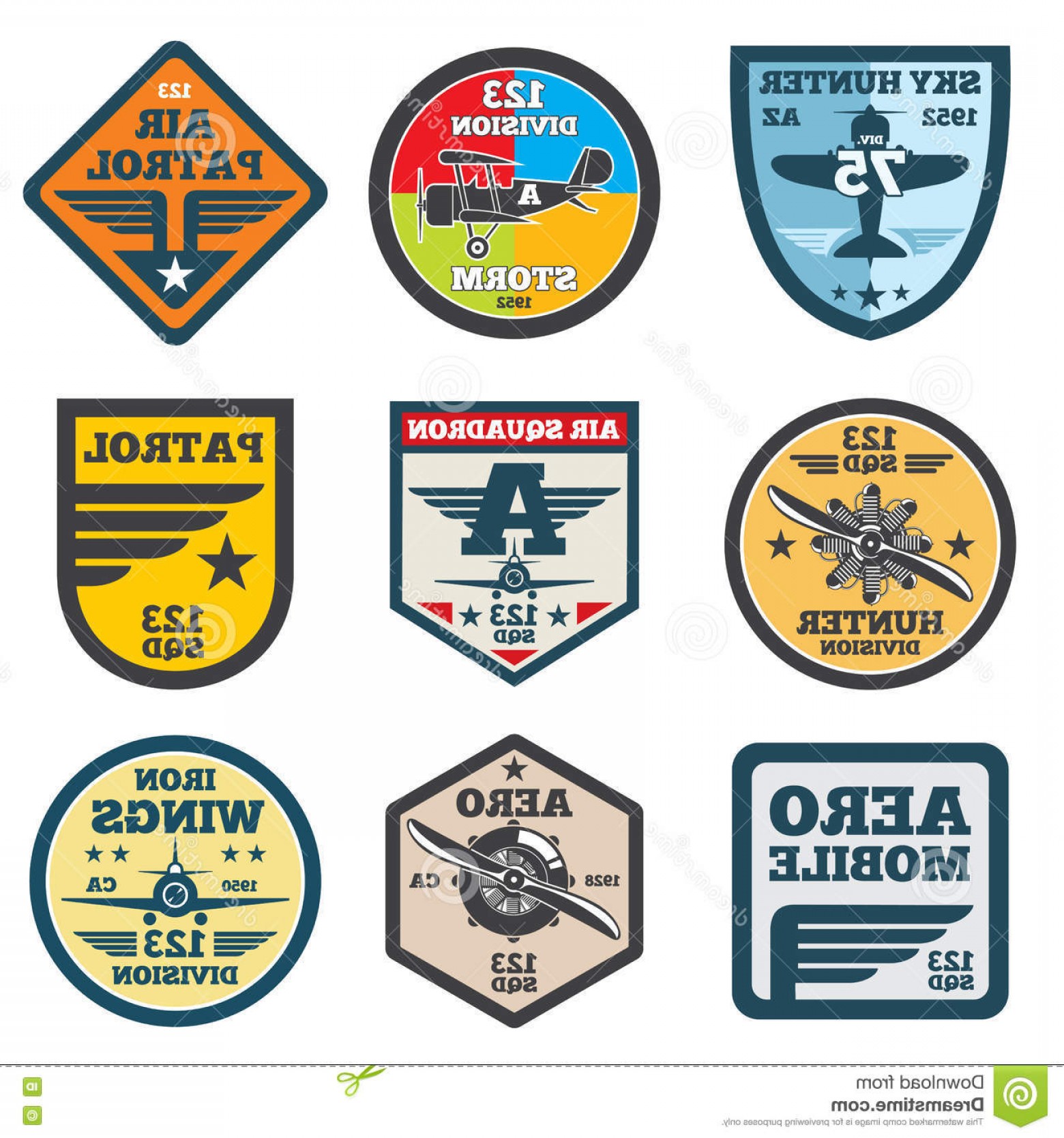 1560x1668 Stock Illustration Army Jet Aviation Air Force Vector Labels Patch