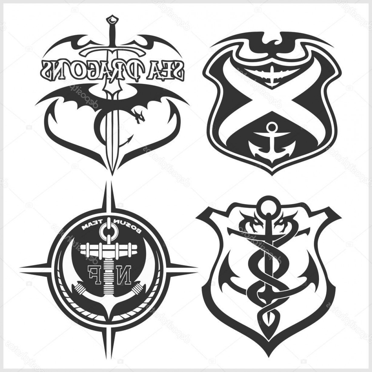 1228x1228 Stock Illustration Navy Military Patch Set Newwaysys