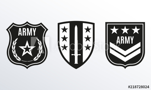 500x300 Army Badge Military Patch With Star Force Emblem Vector