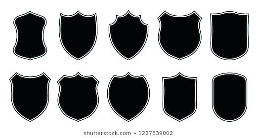 520x280 Badge Patch Shield Shape Vector Heraldic Icons Football Or Soccer