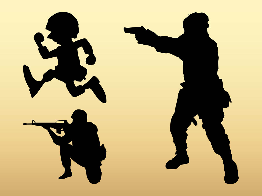 1024x765 Soldier Silhouettes Vector Art Graphics