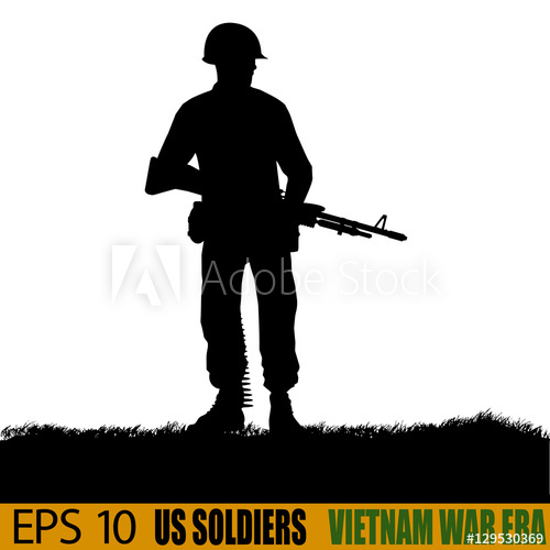 500x500 Us Soldier From Vietnam War Era Original Silhouette