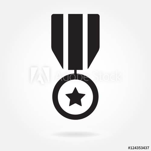 500x500 Medal Icon Or Sign Isolated On White Background Military Symbol