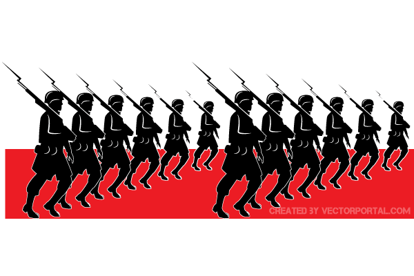 600x400 Military Parade Vector Art