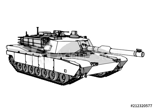 Sketch Of Military Tank Vector Art 500x354 Sketch Of Military Tank Vector Art