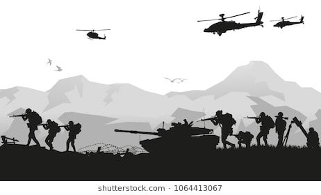 462x280 Military Vector Illustration, Army Background Of Soldier