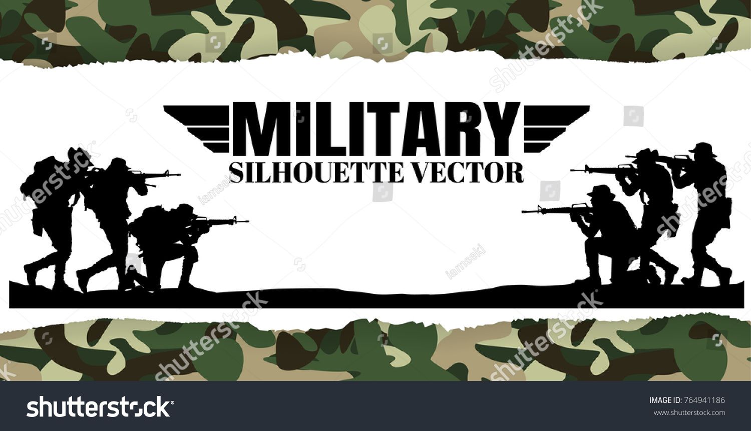 1500x861 Military Vector Illustration, Army Soldiers, Military Silhouettes